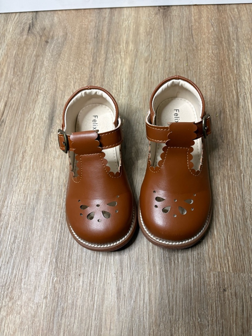 Felix & Flora Toddler Girls Mary Jane Flats Size 8 Oxford Brown Dress Shoes
